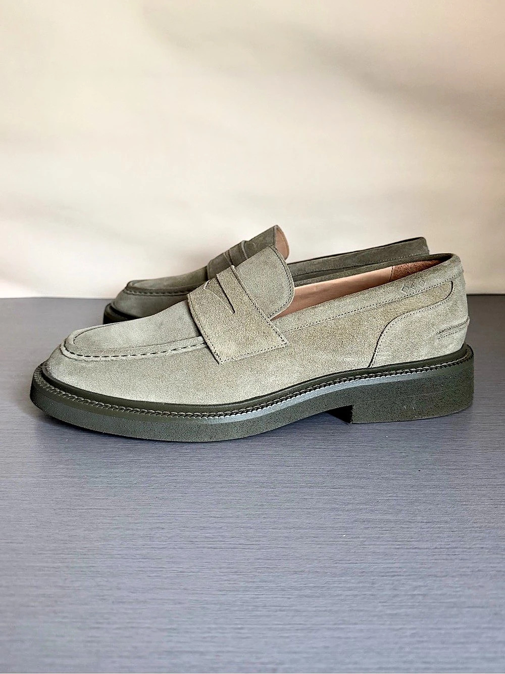 Royal Republiq Bond Blox Suede Loafer Green Size 44 (Fits US10,5-11)